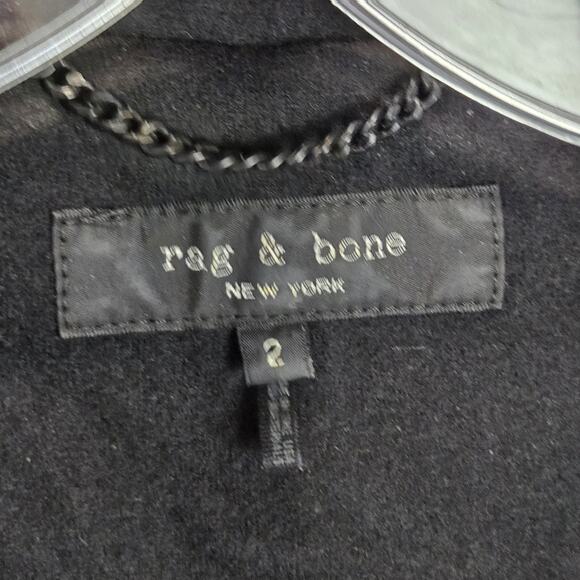 Rag and Bone Knit Blazer Jacket Black 2 - Picture 3 of 8